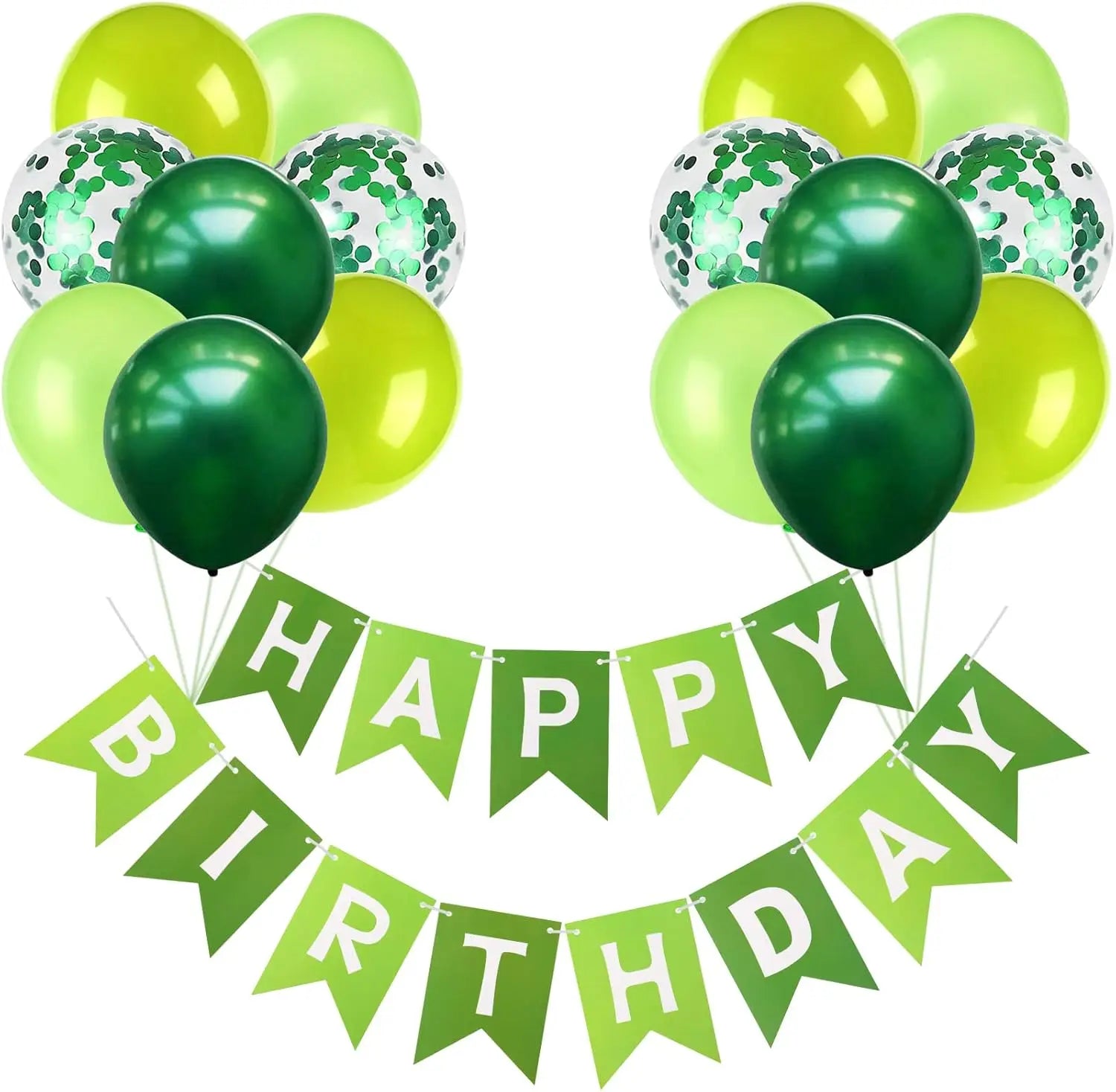 Happy Birthday Banner & Konfetti-Latexballons Set – 12 Zoll | Geburtstagsdeko für Kinder