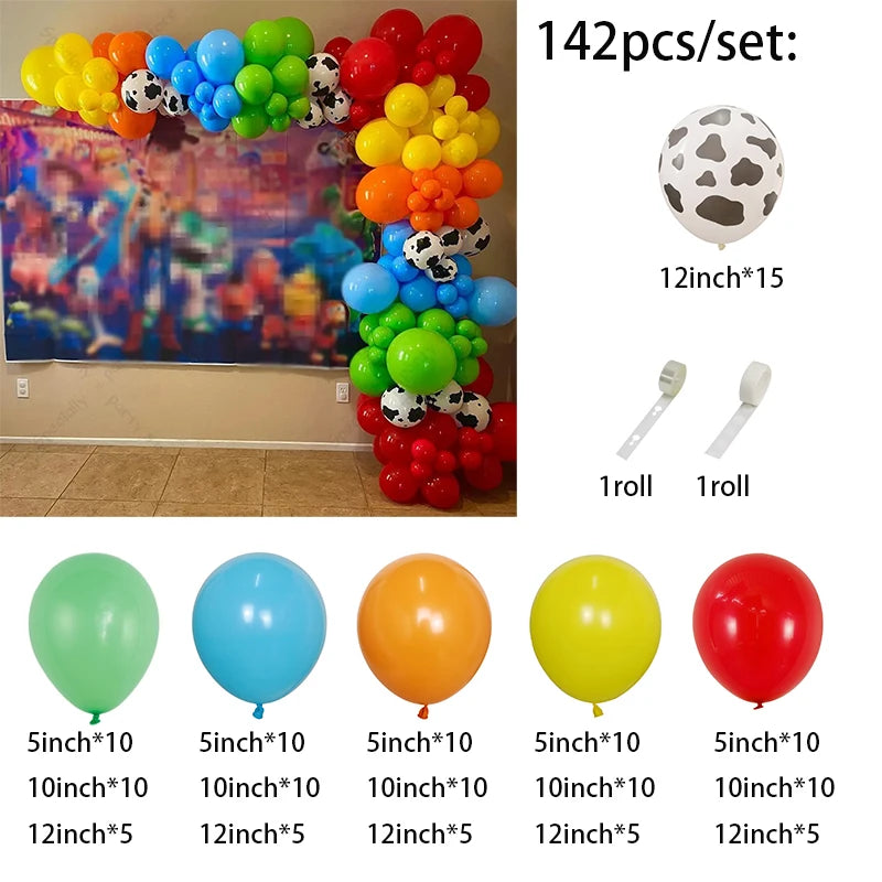 Bauernhof Ballon Girlanden Set 142-teilig – Kuh-Print Pastell | Kindergeburtstag & Babyparty