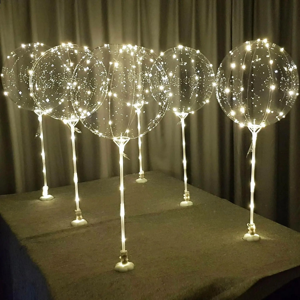 6 Led Luminous Transparent Balloons for Weddings, Birthdays, Bachelor Party (Battery Not Included), Valentine's Day, Anniversary