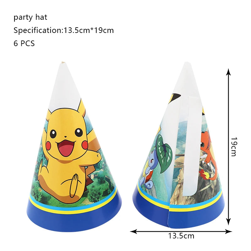 Pokemon Birthday Party Decoration New Ligntning Pikachu Balloon Kid Event Supplies Disposable Tableware Banner Backdrop Plate