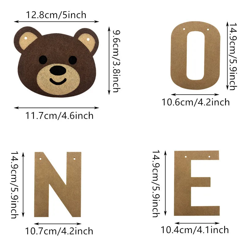 Süßes Bären Banner 1. Geburtstag – Wimpelgirlande für Jungen & Mädchen | Baby Shower & Party Deko | 11 Designs