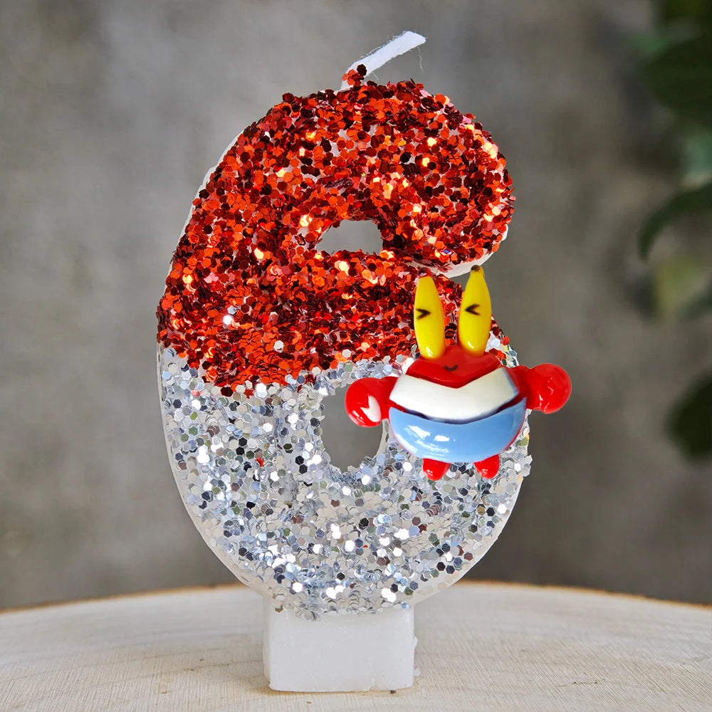 Cartoon SpongeBob Birthday Party Candles Set Cute Cake Topper Decorations for Baby Shower Birthday Cake Decor Accessories