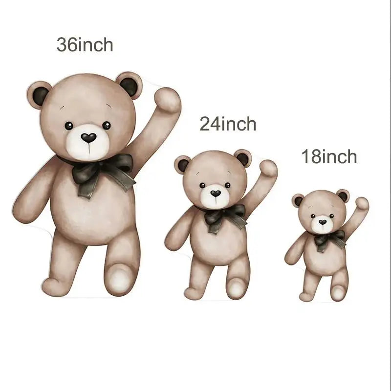18/24/36inch Bear Birthday Party Cutouts Teddy Bear We Can Bearly Wait Backdrop KT Board  for Baby Shower Background Decor
