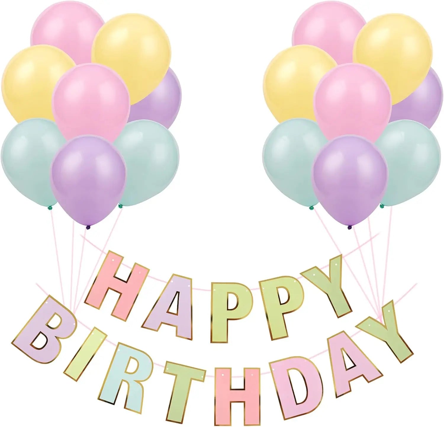 Happy Birthday Banner & Konfetti-Latexballons Set – 12 Zoll | Geburtstagsdeko für Kinder