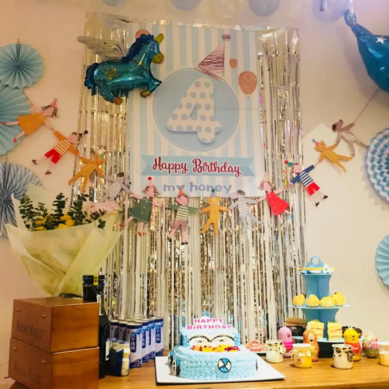Cartoon Bunting Birthday Banner for Children's Day and Bedroom Decoration, Hand in Hand, Animal, Forest, DIY, Event, Dress Up,2m