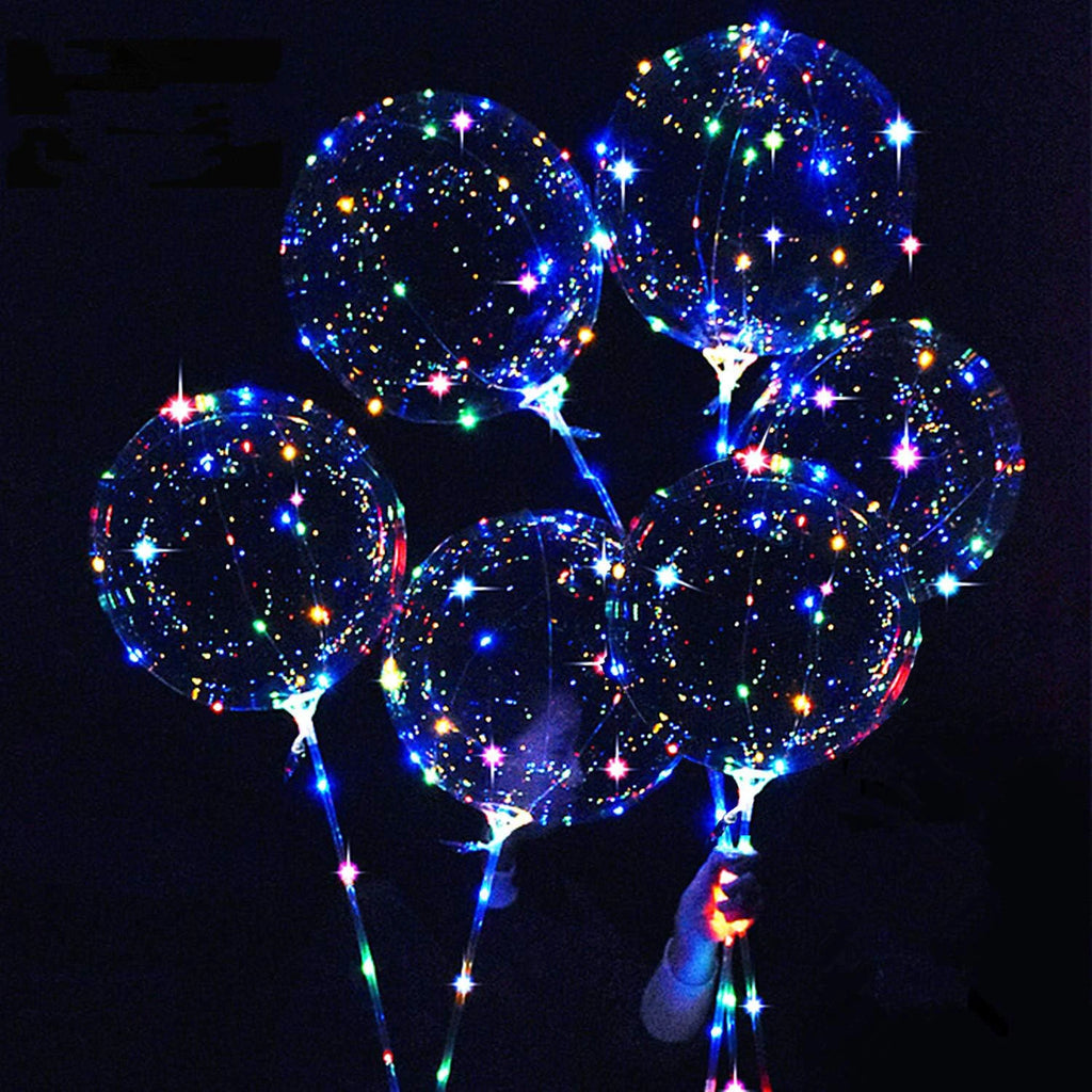 6 Led Luminous Transparent Balloons for Weddings, Birthdays, Bachelor Party (Battery Not Included), Valentine's Day, Anniversary
