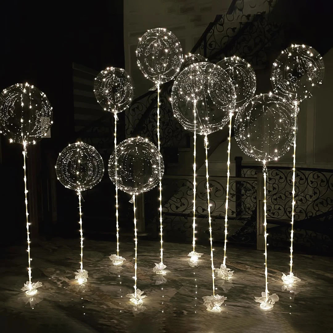 6 Led Luminous Transparent Balloons for Weddings, Birthdays, Bachelor Party (Battery Not Included), Valentine's Day, Anniversary