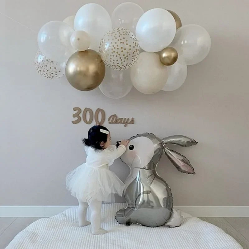 Happy Birthday Cake Balloons Large 3-Layer Color Candle Cake Balloons Bear Cake Ballon for Kid Birthday Party Baby Shower Decors