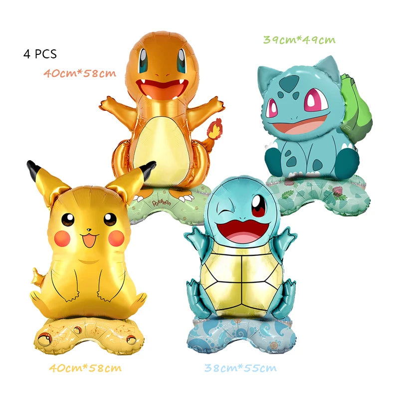 Pokemon Birthday Party Decoration New Ligntning Pikachu Balloon Kid Event Supplies Disposable Tableware Banner Backdrop Plate
