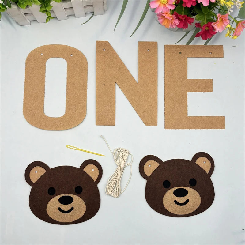 Süßes Bären Banner 1. Geburtstag – Wimpelgirlande für Jungen & Mädchen | Baby Shower & Party Deko | 11 Designs