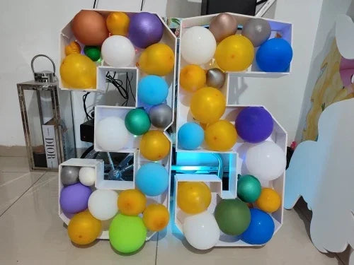 70cm DIY Geburtstags-Zahlen-Deko Set 0–9 mit 30 Ballons – Party Raumdekoration