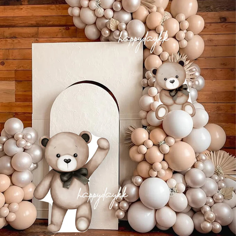 18/24/36inch Bear Birthday Party Cutouts Teddy Bear We Can Bearly Wait Backdrop KT Board  for Baby Shower Background Decor