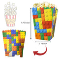 Popcorn Boxen Baustein-Design – Süßigkeiten & Candy Box für Kindergeburtstag | 6, 12 oder 18 Stück