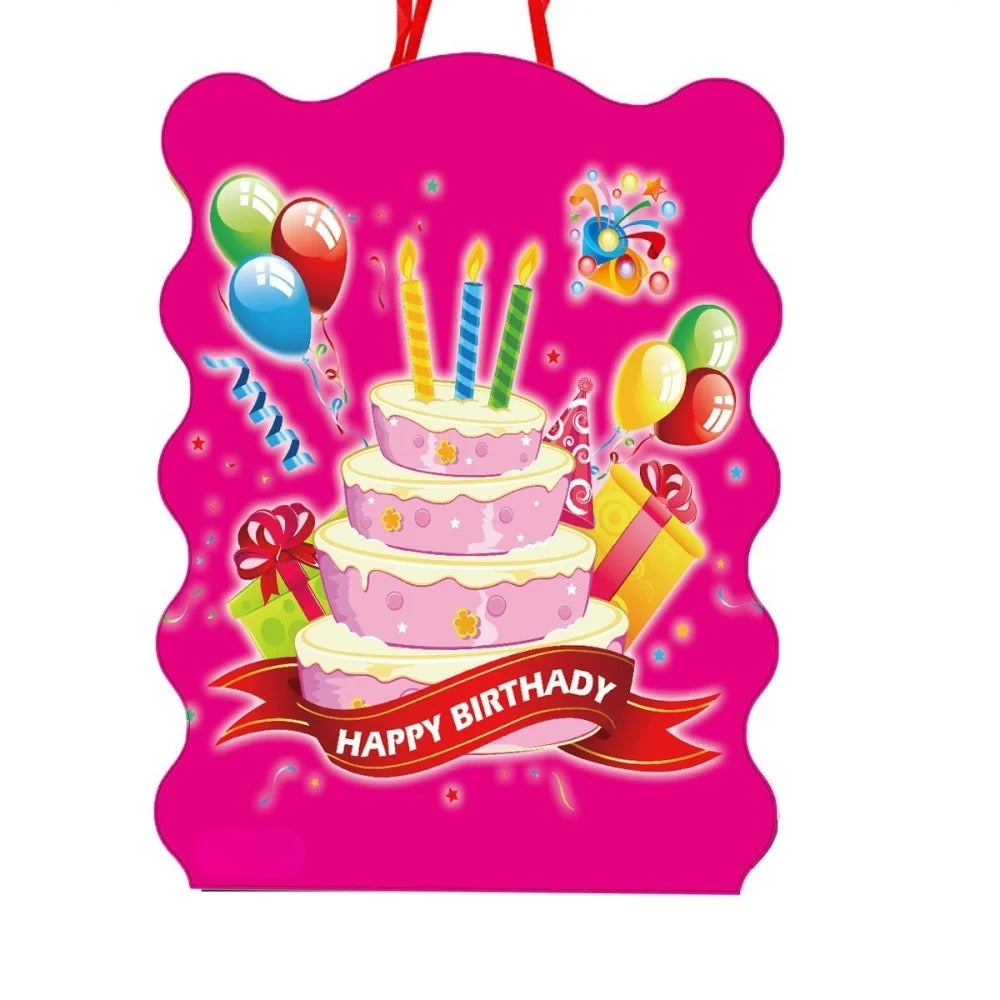 1Pcs Happy Birthday Theme Pinata Decoration Kids Girls Boy Favors Birthday Party Decorations Supplies DIY Paperboard Pinatas