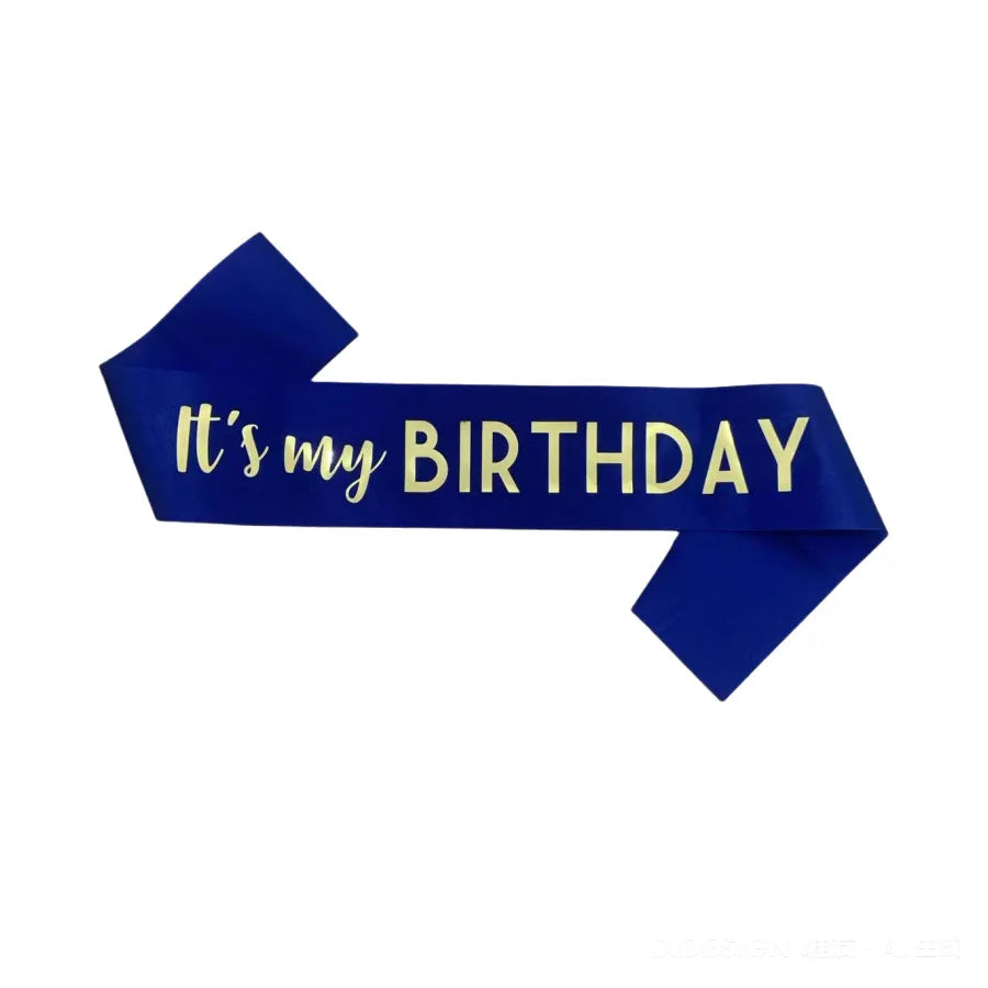 It's My Birthday Party Decoration with Strap, Etiquette Strap, Color Ding Cloth, Hot Stamped Belt, Ribbon