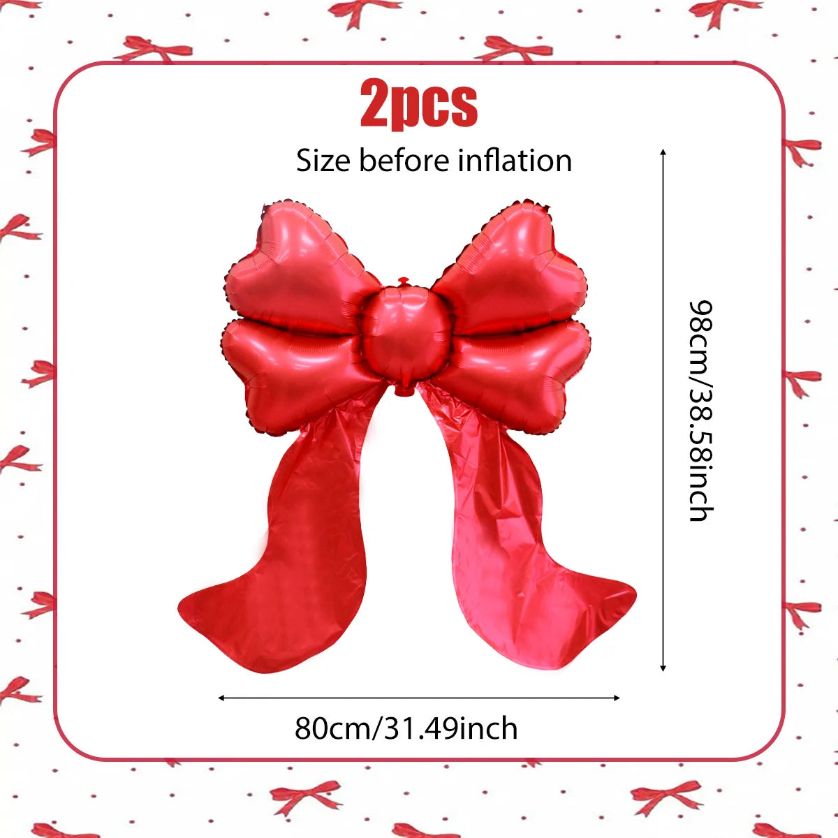 2pcs red bow balloons for bow decoration, birthday, Valentine's Day, wedding bachelorette decoration, engagement
