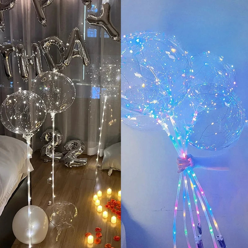 6 Led Luminous Transparent Balloons for Weddings, Birthdays, Bachelor Party (Battery Not Included), Valentine's Day, Anniversary