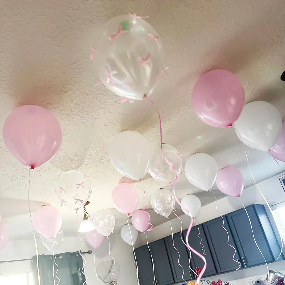 Schleifenballon Set aus Latex – Runde Ballons mit Mini-Schleife | Geburtstag, Hochzeit & Babyparty