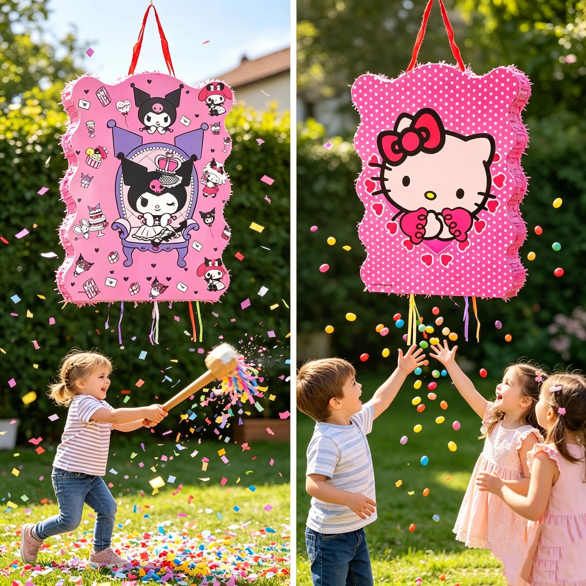 Cartoon Kittys Party Pinata Kids Happy Birthday Partys Game Decoration Baby Shower Supplies Kids Toys