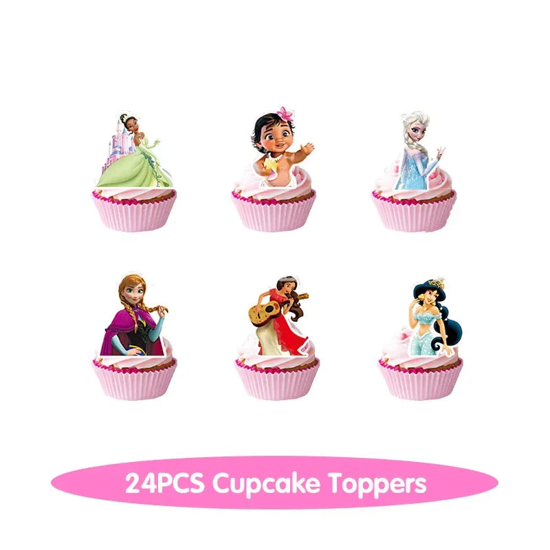 Princess Birthday Party Decorations Candy Gift Boxes Pink Princes Balloons Stickers Tableware Set Backdrop Party Favors Birthday